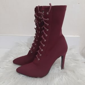 Lola Shoetique, red Booties. Size 8
